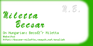 miletta becsar business card